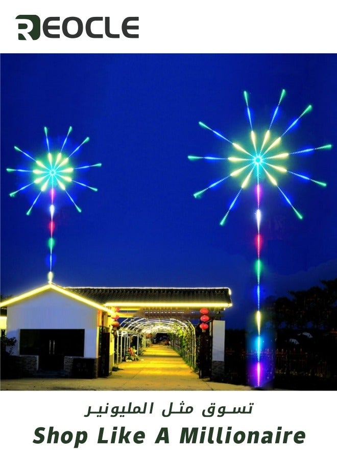 REOCLE Smart LED Firework Strip Lights with Remote Key Controller USB Powered Color Changing Fireworks Led Lights for Bedroom with Music Sync Effect RGB Led Strip Lights for Room Decor Party Gaming Room - Image 4