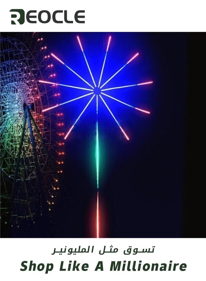 REOCLE Smart LED Firework Strip Lights with Remote Key Controller USB Powered Color Changing Fireworks Led Lights for Bedroom with Music Sync Effect RGB Led Strip Lights for Room Decor Party Gaming Room - Image 5