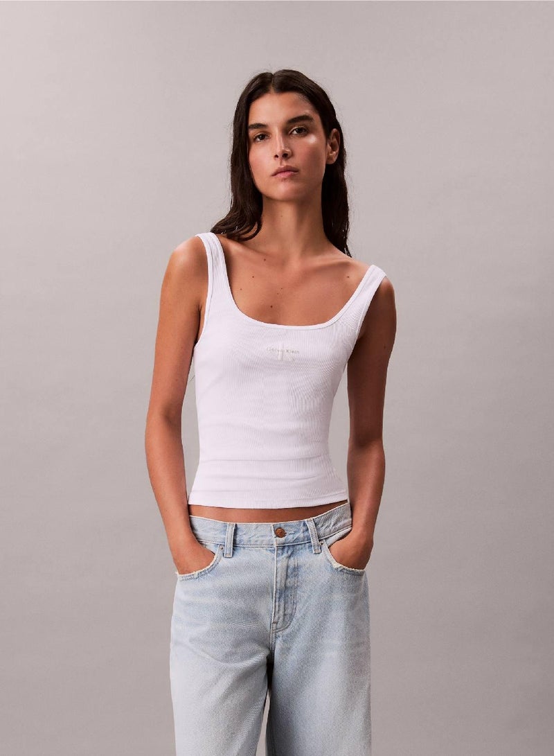 Calvin Klein Jeans Slim Ribbed Cotton Tank Top - Image 4
