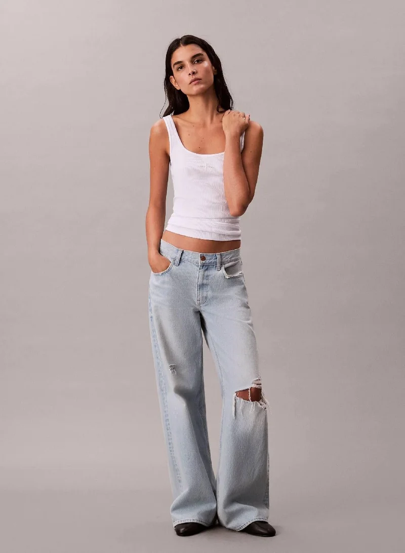 Calvin Klein Jeans Slim Ribbed Cotton Tank Top
