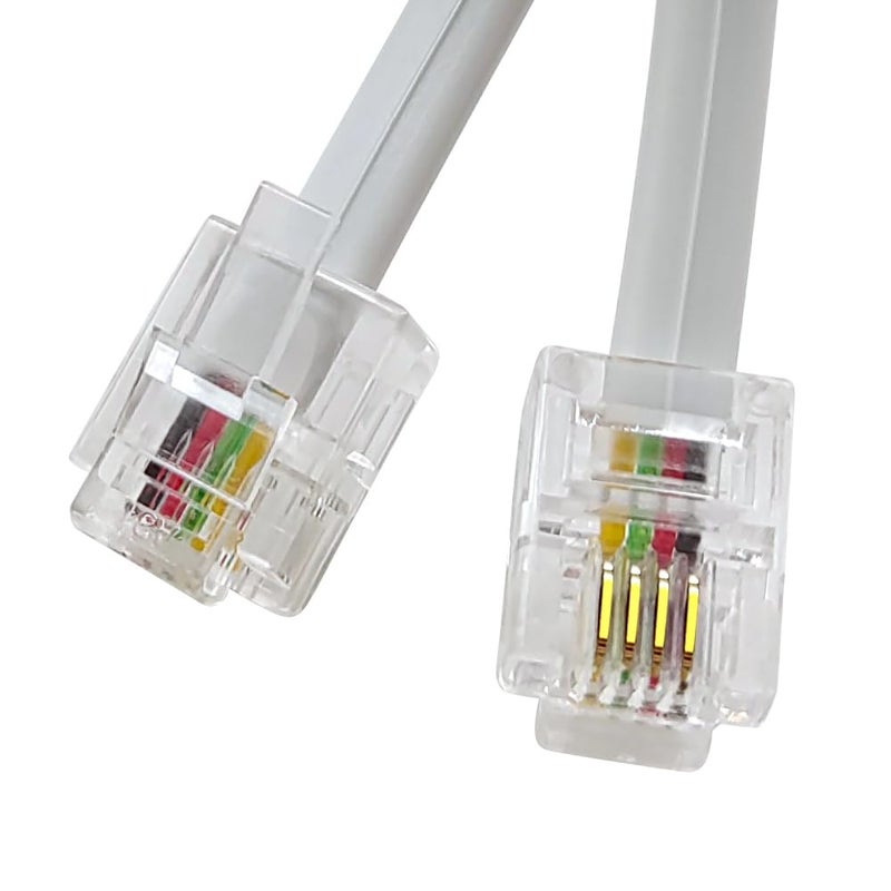 XANHAM Phone Cable 25 Feet Telephone Line Cord with RJ11 6P4C Connectors for Landline Phone, Fax Machine and Modem, for Both in-Wall and Out-Wall Using, White, AV04218 - Image 1