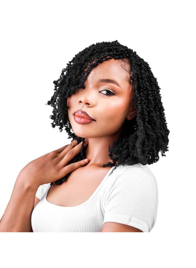 Osuntress 10 inch Yanky Twist Crochet Hair 10 Packs Prelooped Short Black Mini Spring Twists Micro Yankee Passion Braids 200 Strands Natural Black - Image 1