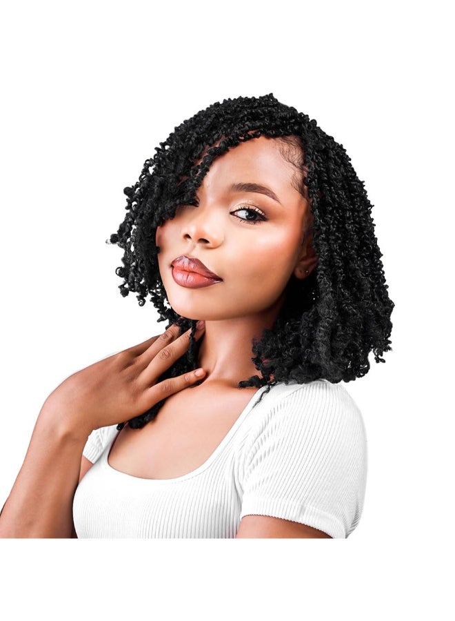 Osuntress 10 inch Yanky Twist Crochet Hair 10 Packs Prelooped Short Black Mini Spring Twists Micro Yankee Passion Braids 200 Strands Natural Black - Image 2