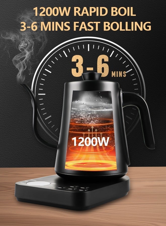 Necomi Kettle V60 Coffee Kettle 1000ML 1200W Power Arbitrary Temperature Control with Digital Display Temperature Automatic Insulation Stainless Steel Material - Image 4
