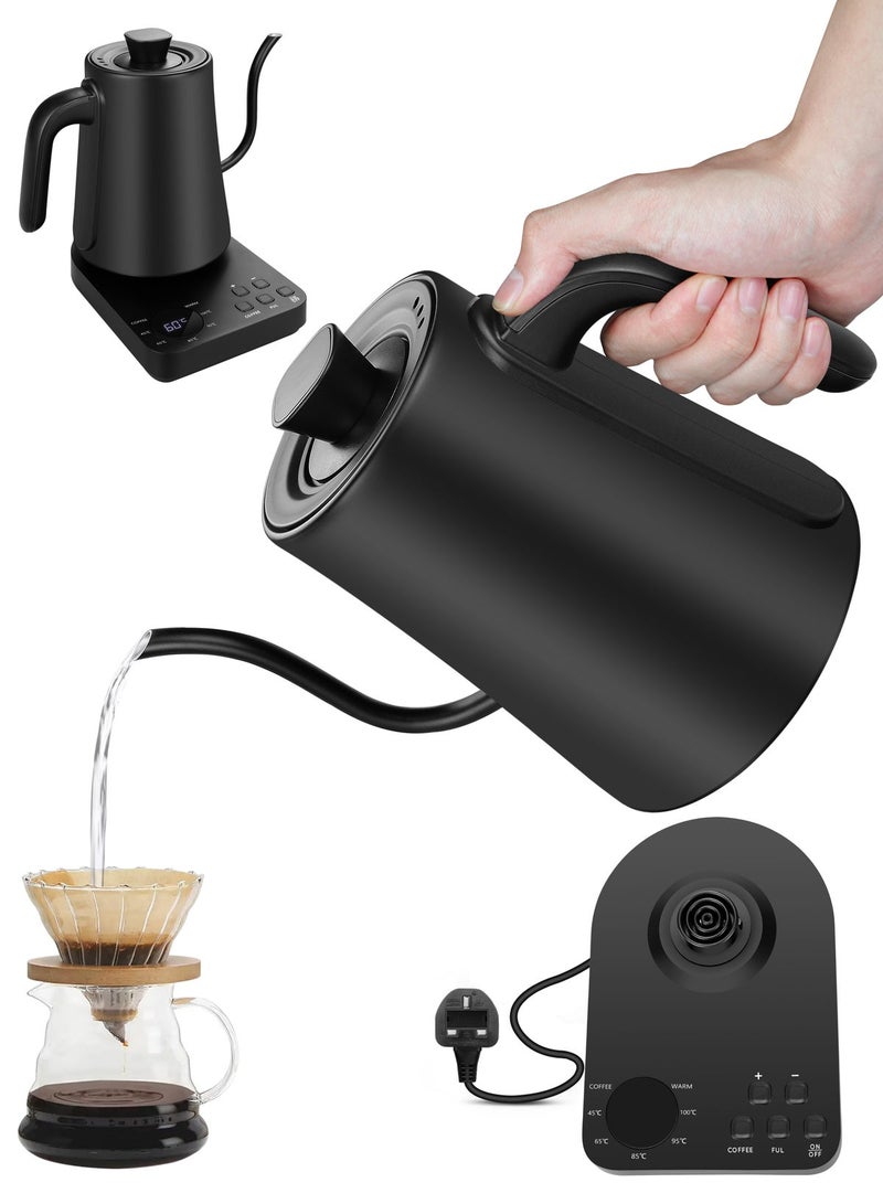 Necomi Kettle V60 Coffee Kettle 1000ML 1200W Power Arbitrary Temperature Control with Digital Display Temperature Automatic Insulation Stainless Steel Material - Image 1