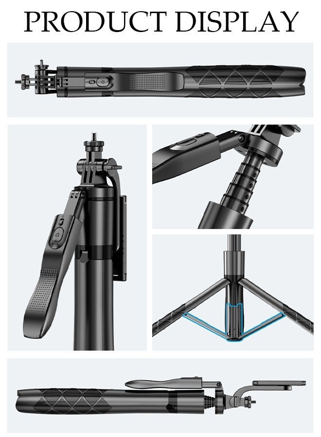 DUNISO Selfie Stick, All-in-1 Extendable Cell Phone Tripod Stand,360° Rotate Phone Tripod with Wireless Remote Shutter,Group Selfies/Live Streaming/Video Recording Compatible with All Cellphones - Image 3