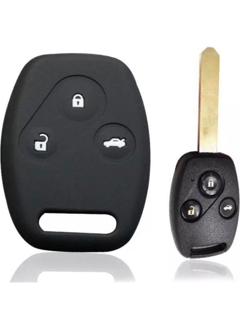 EC Shop Şenyıldız Aksesuar Honda Civic Fd6 Crv Accord Compatible 3 Key Silicone Key Protection Case Black Color  - Image 1