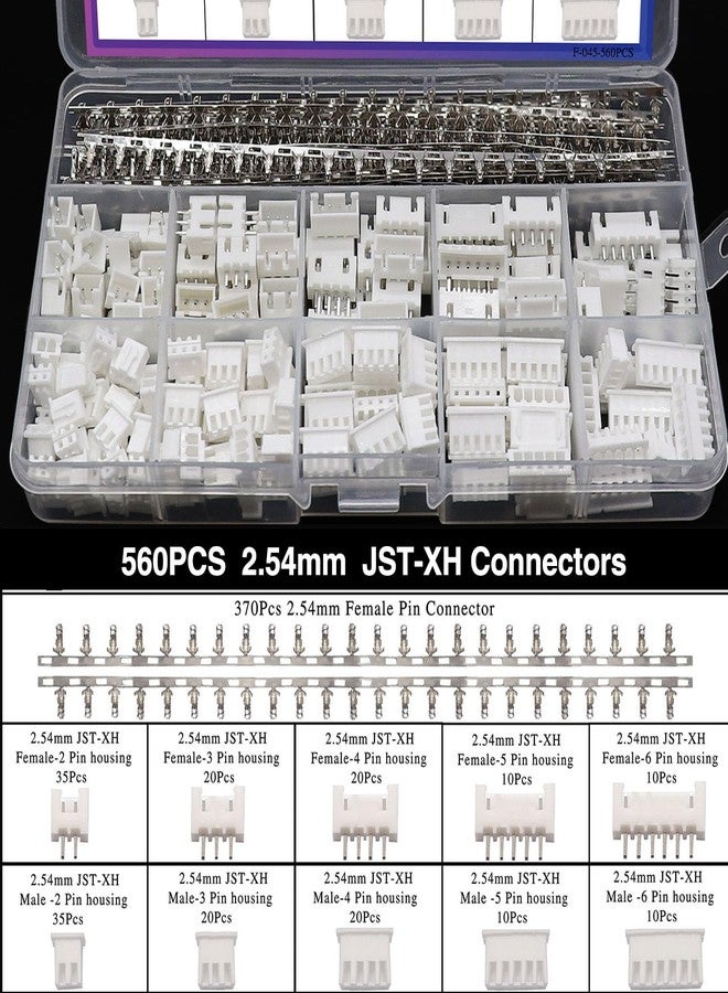 Taiss 560PCS 2.54mm JST-XH Connector Kit 2.54mm 2/3/4/5/6 Pin Housing Female and Male Adapter Cable Connectors Plug,JST Connectors Female Pin Head Connector Adapter Plug with Wire Crimper Plier - Image 5