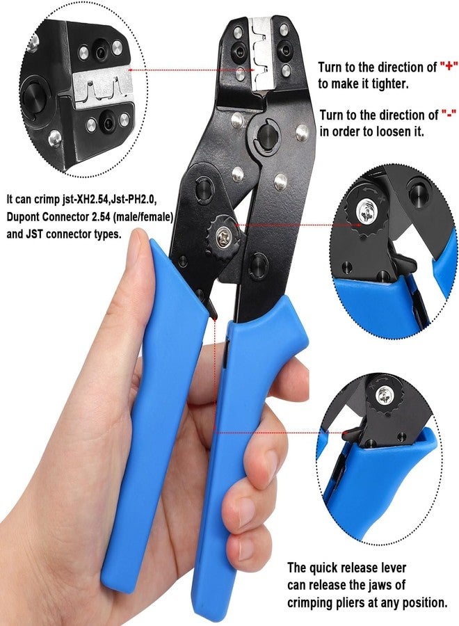 Taiss 560PCS 2.54mm JST-XH Connector Kit 2.54mm 2/3/4/5/6 Pin Housing Female and Male Adapter Cable Connectors Plug,JST Connectors Female Pin Head Connector Adapter Plug with Wire Crimper Plier - Image 4