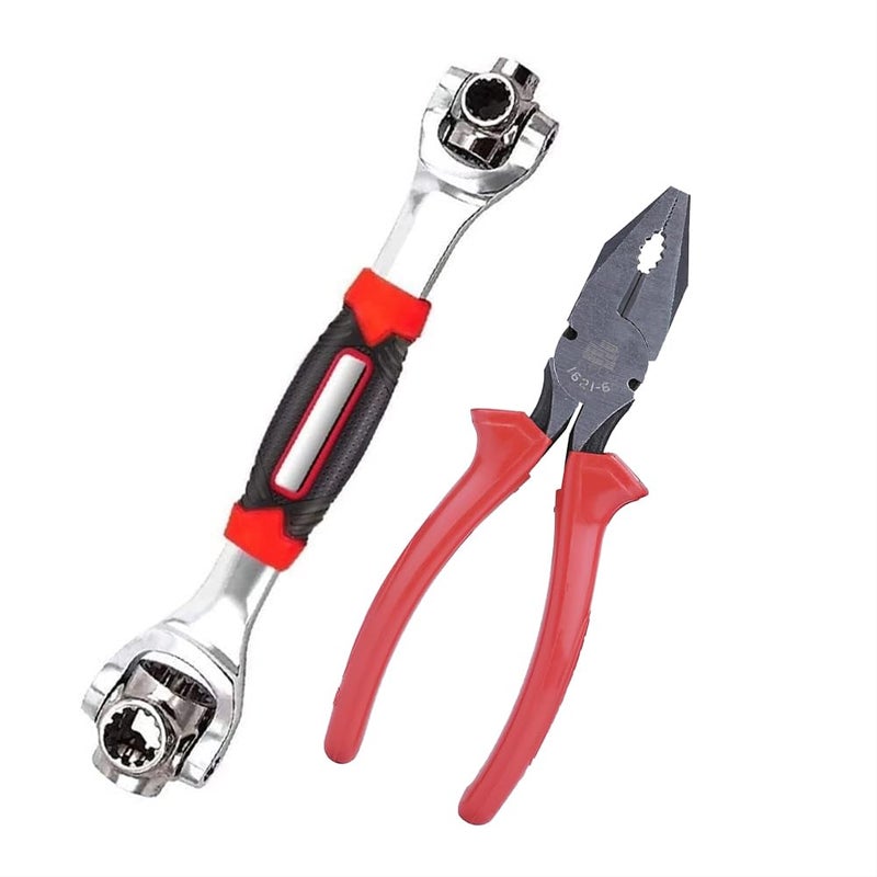UPDESH 48 Tools In One with 360 Degree Rotating Head Works With Spline Bolts KNK Tiger wrench 48 in 1 Swivel Head Multi ToolCombination Side Cutting Pliers pack1 - Image 1