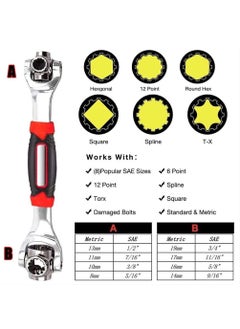 UPDESH 48 Tools In One with 360 Degree Rotating Head Works With Spline Bolts KNK Tiger wrench 48 in 1 Swivel Head Multi ToolCombination Side Cutting Pliers pack1  - Image 3