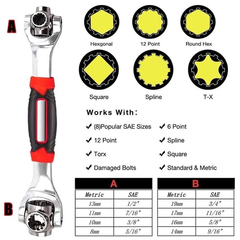 UPDESH 48 Tools In One with 360 Degree Rotating Head Works With Spline Bolts KNK Tiger wrench 48 in 1 Swivel Head Multi ToolCombination Side Cutting Pliers pack1 - Image 3