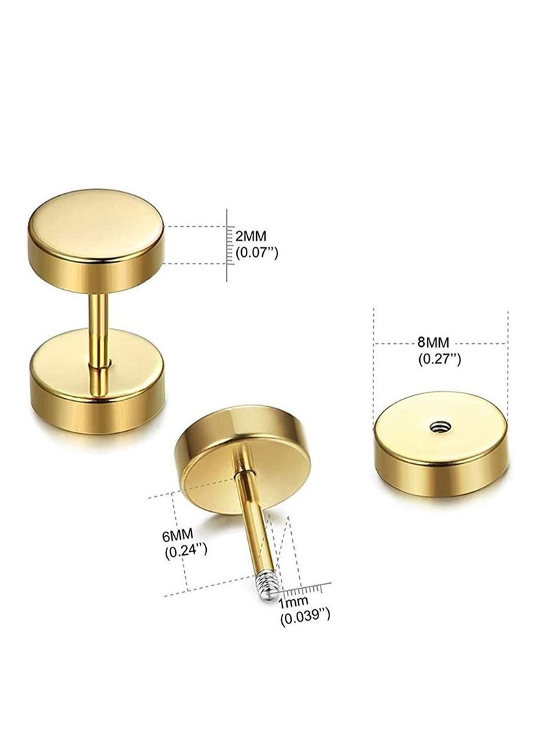 MissTiara - 5 Pairs Stainless Steel Stud Earrings Set for Men and Women Unisex - Image 1