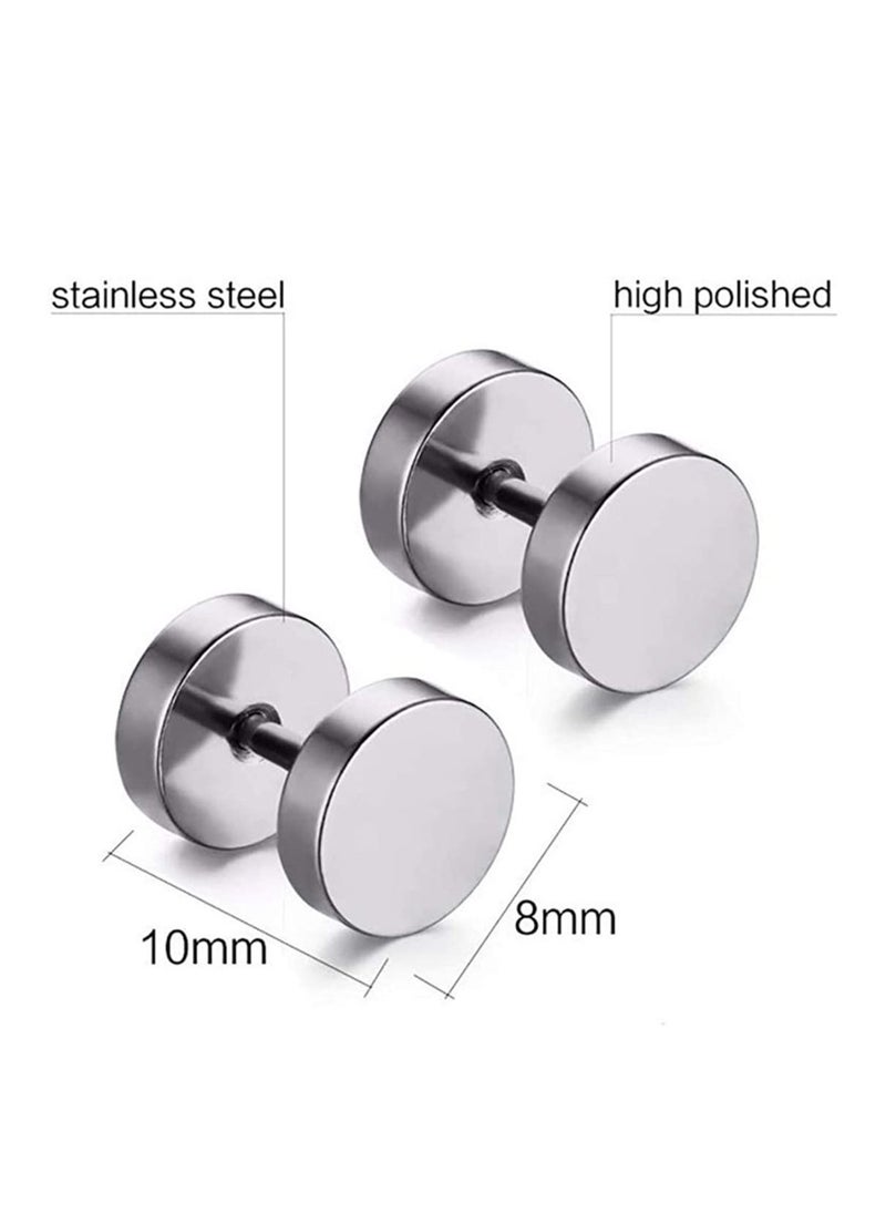MissTiara - 5 Pairs Stainless Steel Stud Earrings Set for Men and Women Unisex - Image 1