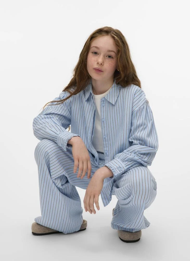 Vero Moda Girl Kids Stripe Button Down Shirt