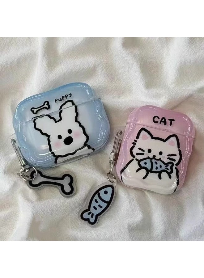 Beiyipin Compatible With Airpods 1/2 Generation, Cute Dog And Cat Couple Apple Wireless Bluetooth Earphone Case, Airpods 4 New Model Earphone Cover, Silicone Shockproof Third-generation Protective Case - Image 5