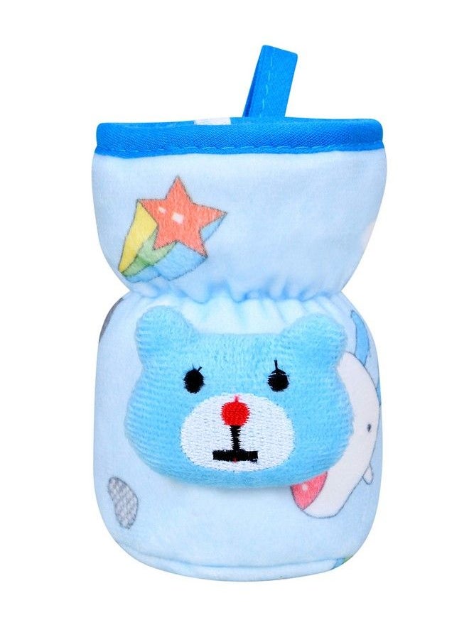 The Little Lookers Soft Plush Stretchable Baby Feeding Bottle Cover With Easy To Hold Strap ; Cute Animated Overall Print Pack Of 2 (Yellow & Blue Narrow Neck 60Ml;2Oz)  - Image 5