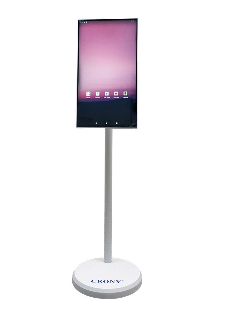 D01 White Smart Interactive Mobile Screen,1080 x 1920 IPS Swivel Screen,6000mAh Battery