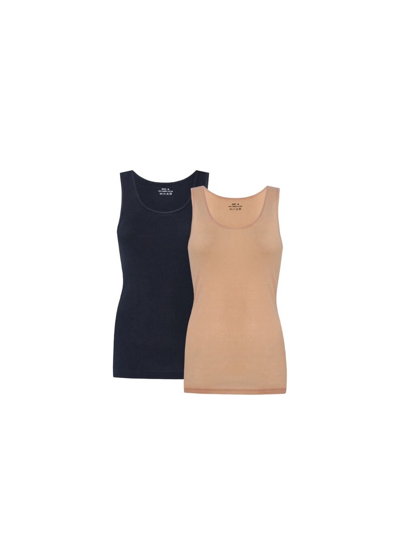 Mariposa Women's Cotton Vest Color  2 Pack - Image 1