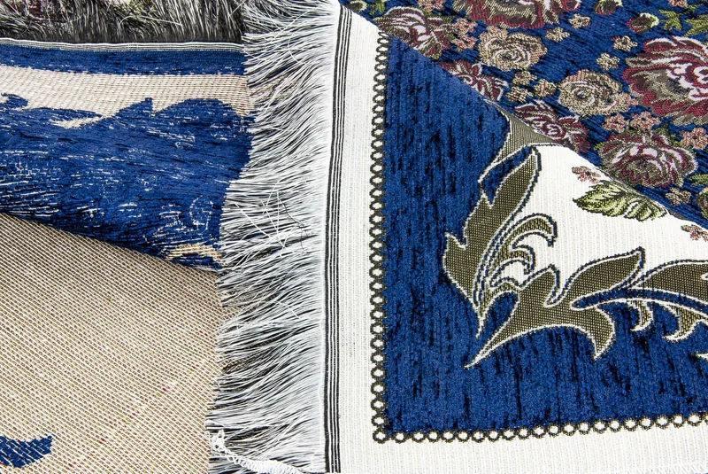 ايهفان Luxury Gülce Chenille Prayer Rug Navy Blue