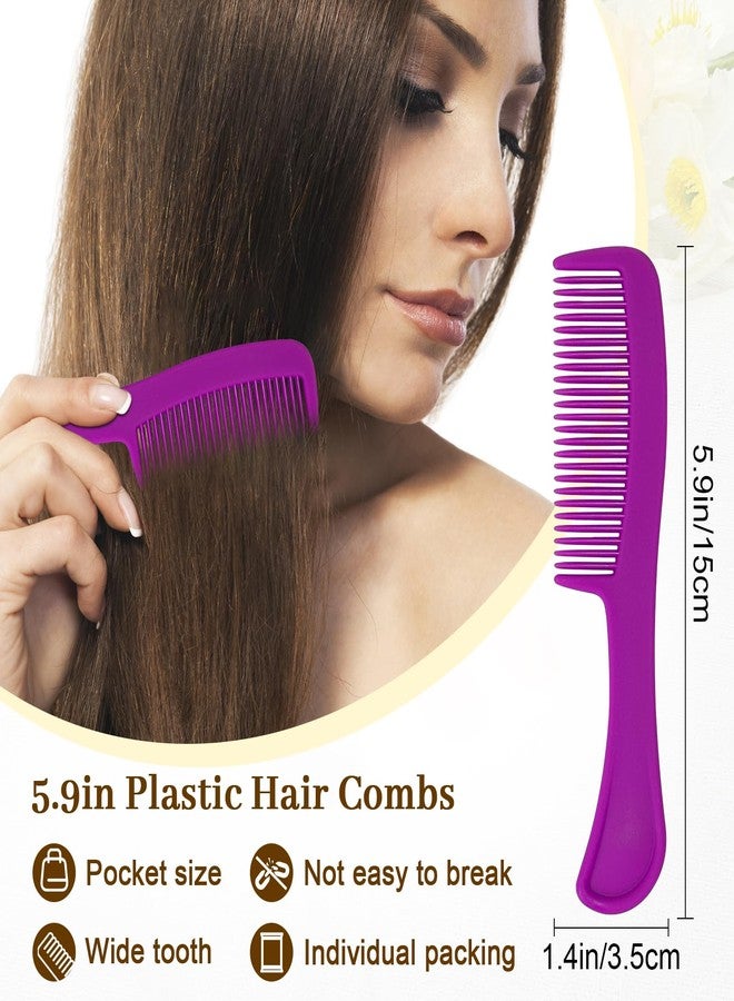 Cydioa Combs Bulk Individually Wrapped Pocket Travel Hair Combs for Women, Men and Kids, Bulk Comb for Homeless Hotel Shelter Home Charity(purple, raspberry, yellow, blue, Pack of 20) - Image 2