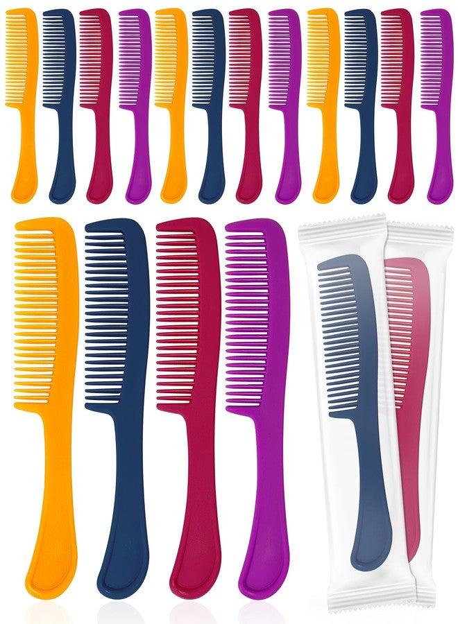 Cydioa Combs Bulk Individually Wrapped Pocket Travel Hair Combs for Women, Men and Kids, Bulk Comb for Homeless Hotel Shelter Home Charity(purple, raspberry, yellow, blue, Pack of 20) - Image 1