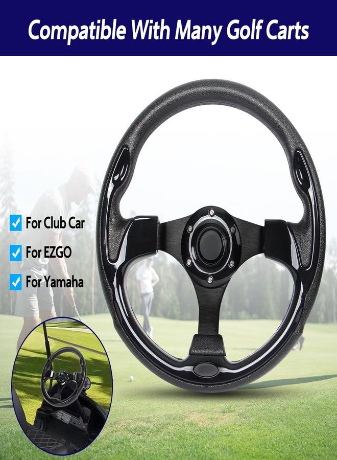 YEHICY Universal EZGO Steering Wheel with Black Aluminum Frame Golf Cart Steering Wheel for Yamaha Club Car DS and Precedent Tempo, RXV & TXT - Image 2