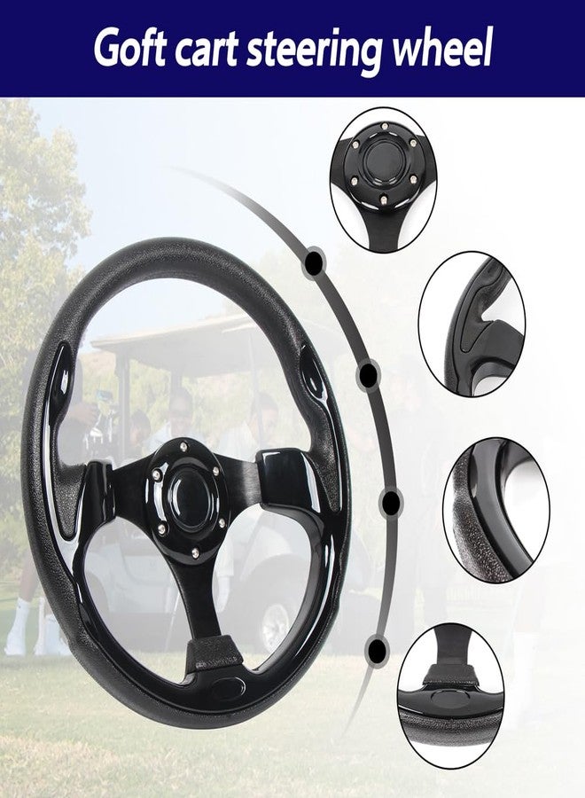 YEHICY Universal EZGO Steering Wheel with Black Aluminum Frame Golf Cart Steering Wheel for Yamaha Club Car DS and Precedent Tempo, RXV & TXT - Image 3