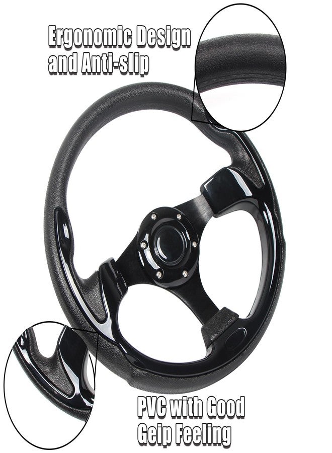 YEHICY Universal EZGO Steering Wheel with Black Aluminum Frame Golf Cart Steering Wheel for Yamaha Club Car DS and Precedent Tempo, RXV & TXT - Image 4