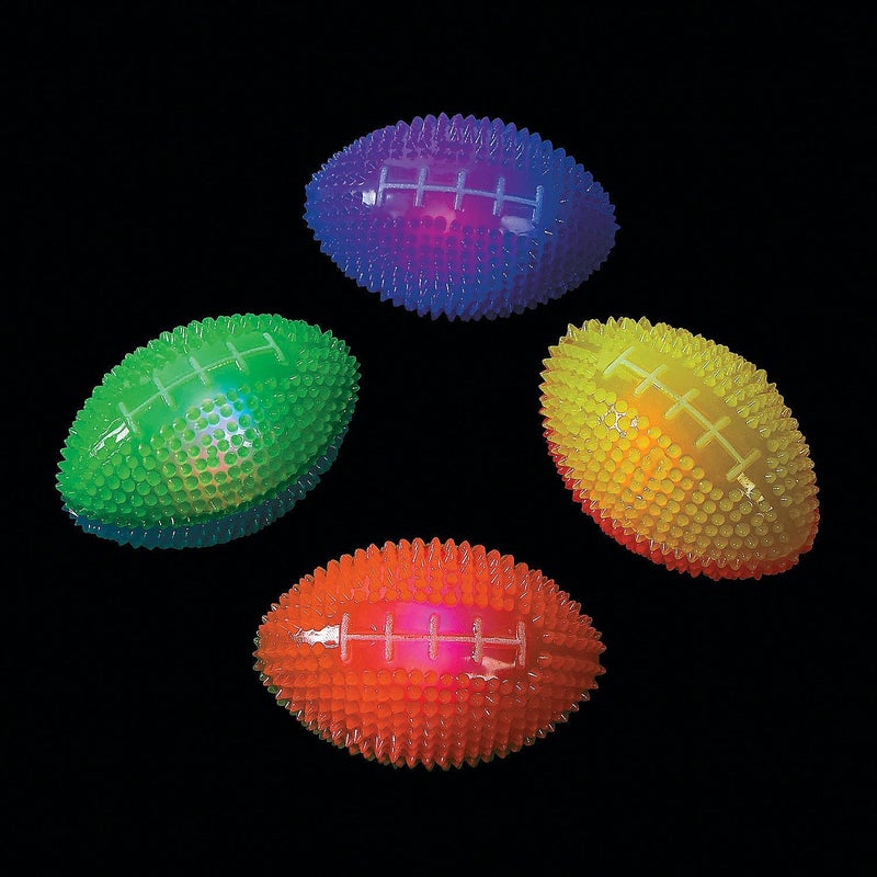 Fun Express Light Up Mini Footballs Bulk Set of 12 - Glow in Dark Rubber Football Toys for Kids Ages 6-12 for Boys 8-10 Year Old | Outdoor Games & Sports Party Favors - Image 3