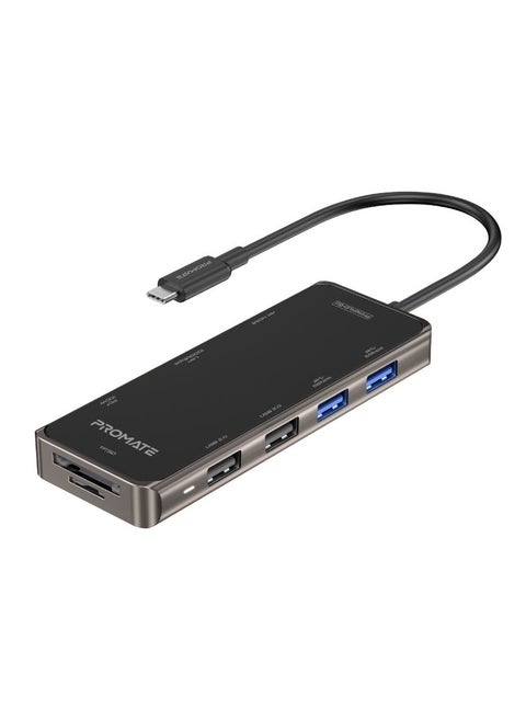 بروميت Primhub-Go 9 في 1 موزع USB من النوع C، أسود PrimeHub-Go