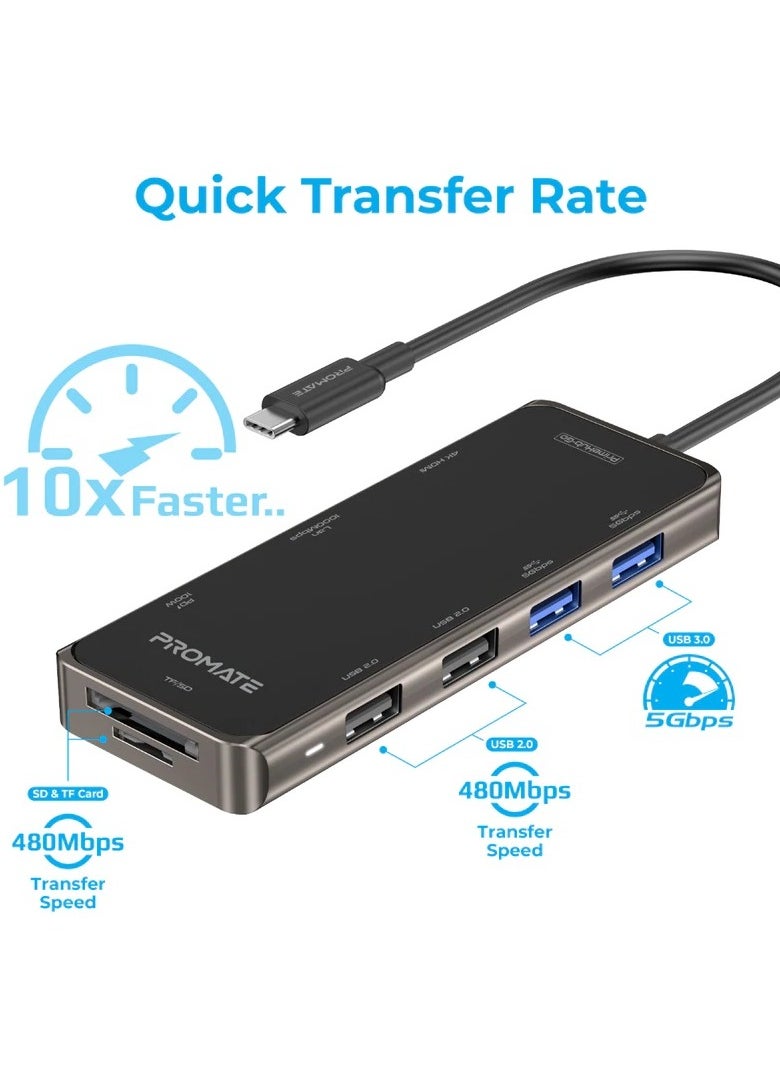 بروموتكس - بروميت Primhub-Go 9 في 1 موزع USB من النوع C، أسود PrimeHub-Go - Image 1