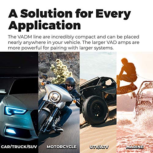 NVX VADM4 v2 Model 4-Channel Class D Amplifier 1000W Peak, 500W RMS, 2/4-ohm Stable, High/Low Pass X-Over, for Car/Truck/Marine/UTV/Motorcycle (VADM4v2) - Image 3