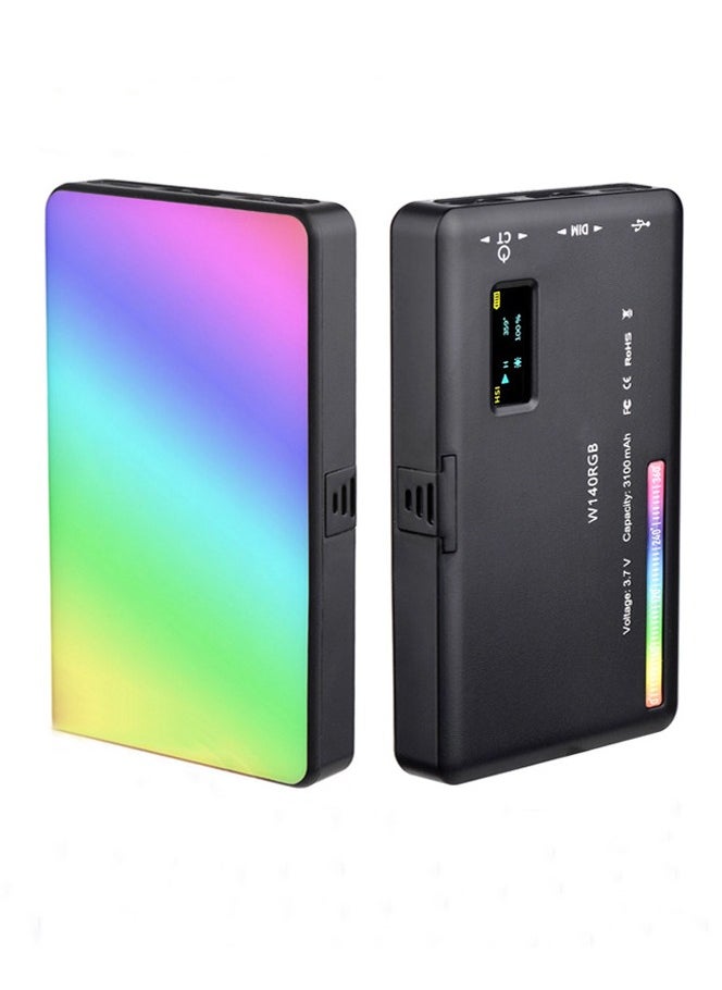 W140 RGB Video Light+Stand, Portable LED Camera Light Board 0-360 Full Color, CRI95+ 2500K-9000K Dimmable 20 Light Effects, 3100mAH Rechargeable LED Lighting for Photography, Video Conferencing, Tik