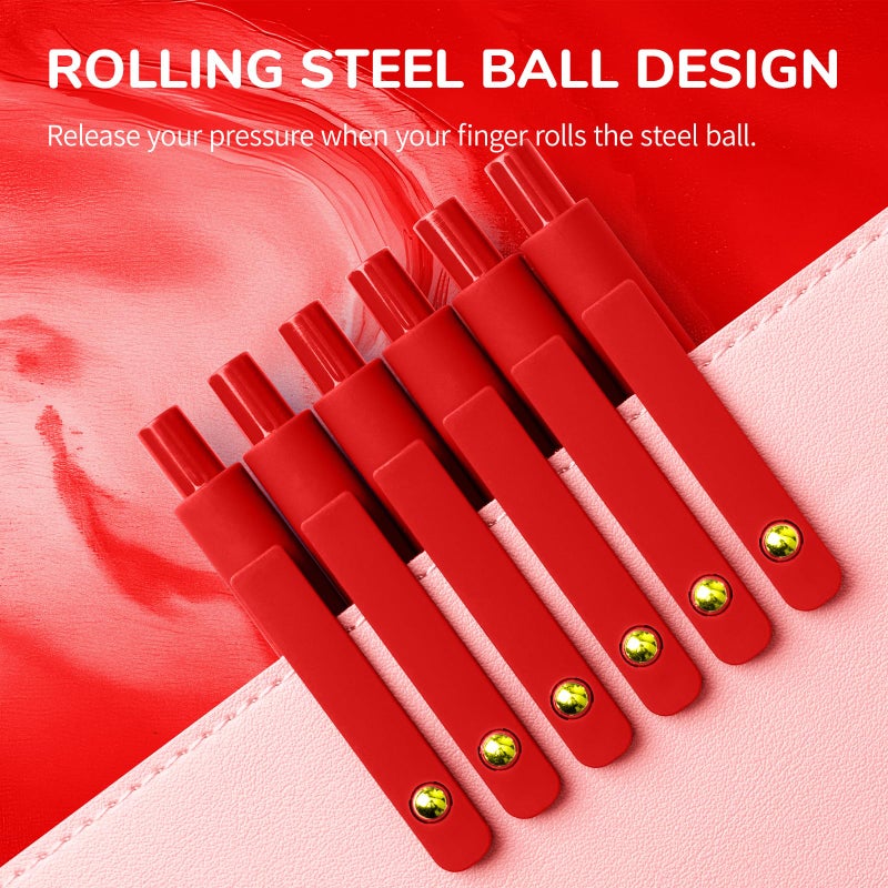 UIXJODO Red Pens, 6 Pcs Red Ink Pens Fine Point Smooth Writing Pens, 0.5mm Colored Ink Gel Pens for Journaling Note Taking, School Supplies Gifts for Women (6 Pcs Gold Red - Red Ink) - Image 3