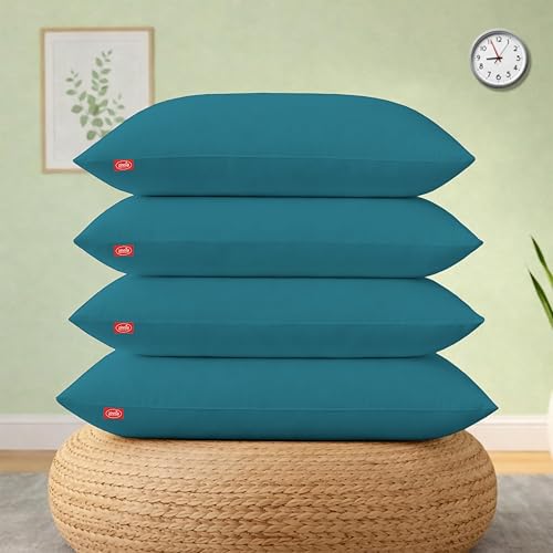 Zinnia Comfort Soft Microfiber Bed Pillows for Sleeping | Deep Blue, Regular Size 16 x 24 Inches | Soft & Comfortable Set of Pillow for Home & Daily Use | Pack of 4 - Image 1