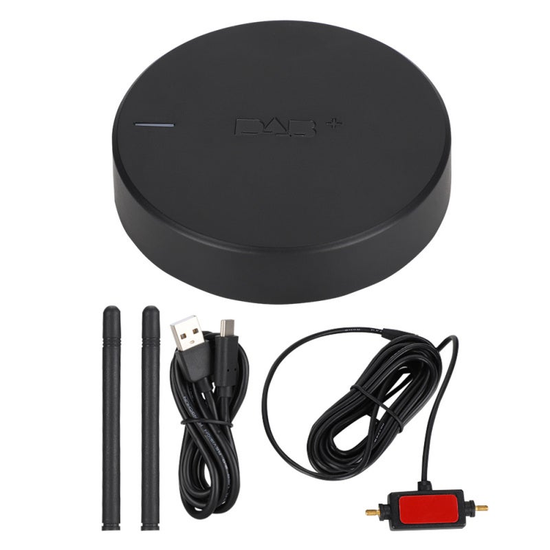 DAB+ Receiver with Amplified Antenna High Sensitivity MCX Interface - Plug and Play USB Powered Stereo Output for Android - Image 1