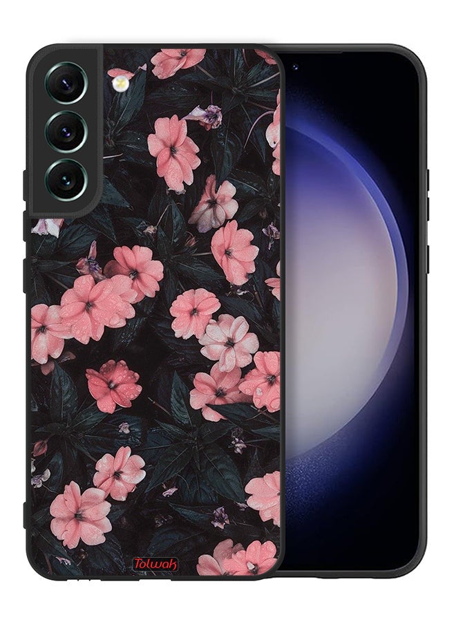 Tolwak Samsung Galaxy S22 Plus 5G Protective Case Cover Peach Small Roses - Image 2