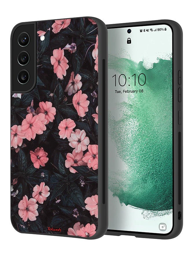 Tolwak Samsung Galaxy S22 Plus 5G Protective Case Cover Peach Small Roses - Image 1