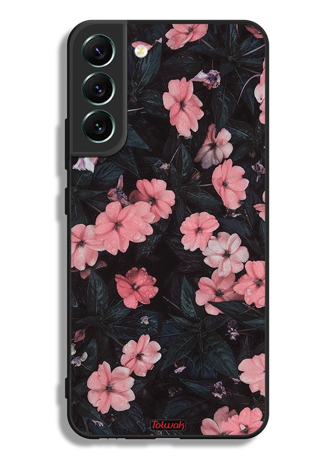 Tolwak Samsung Galaxy S22 Plus 5G Protective Case Cover Peach Small Roses - Image 3