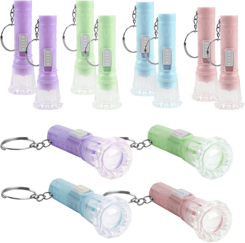 WrteEase 20-Pack Mini LED Keychain Torches – Colorful Pocket-Sized Flashlights with Key Ring - Image 1