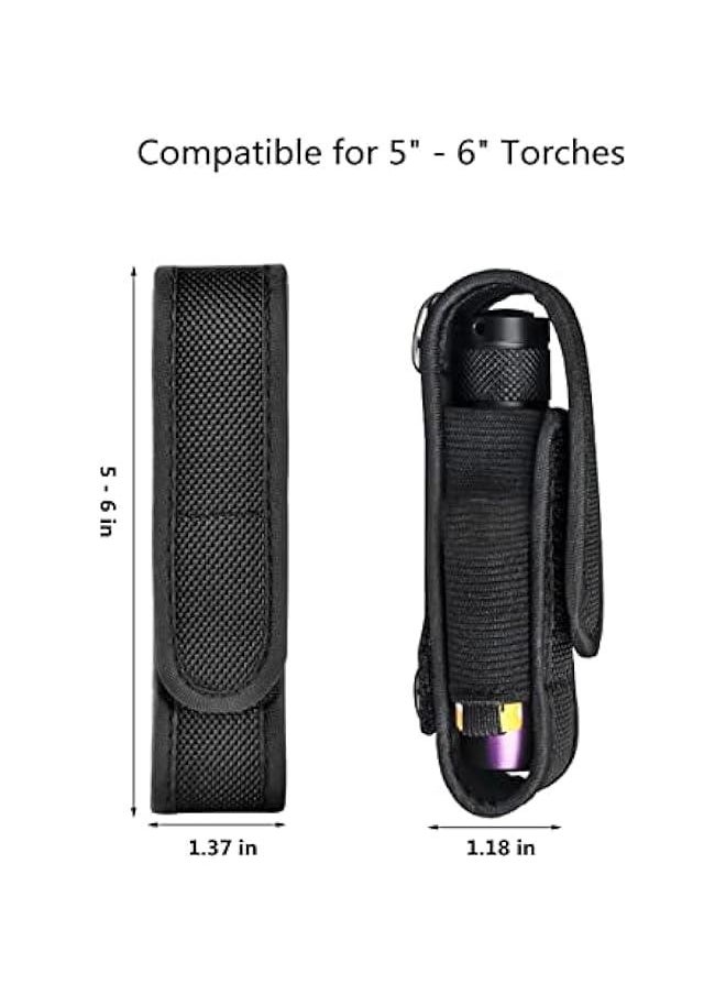 Generic - Tactical Flashlight with Holster, Small Tactical Flashlight Holster, Nylon Flashlight Torch Pouch, Flexible Adjustable Belt Holder Surefire Flashlight Holster for 5 - 6 Flashlight - Image 1