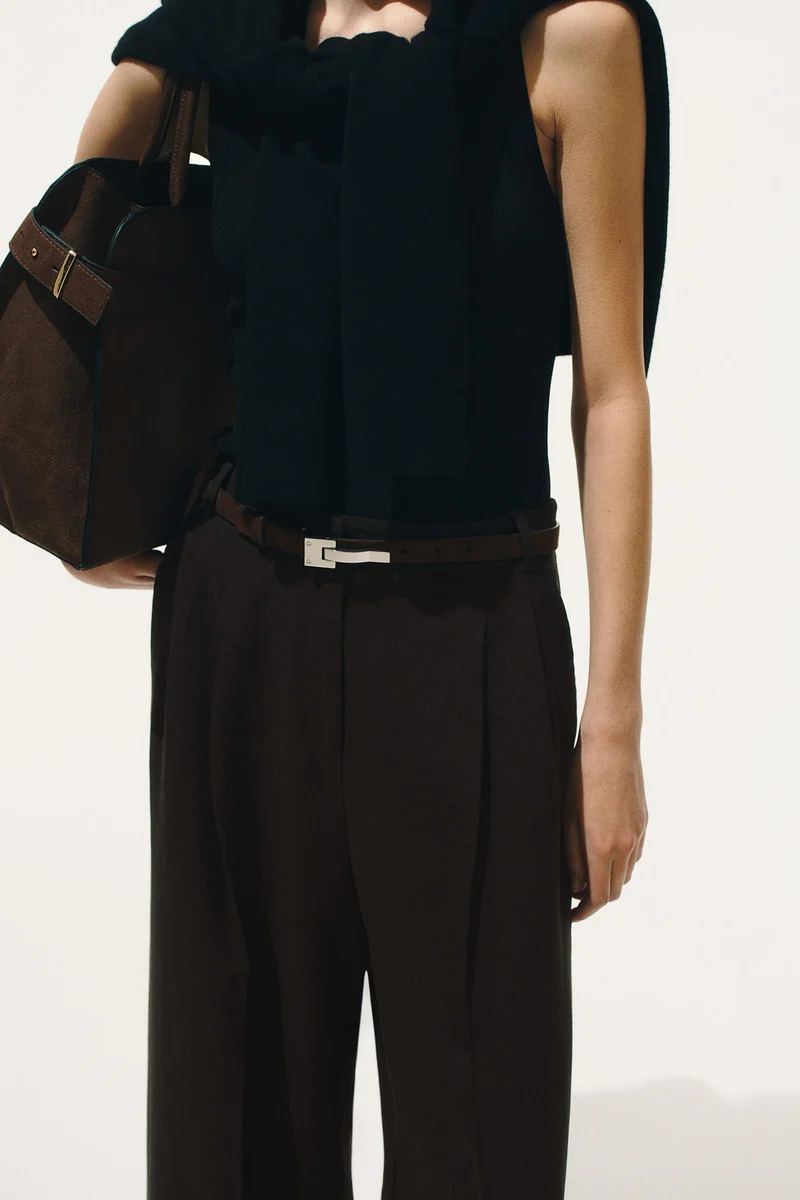 H&M Wide linen-blend trousers