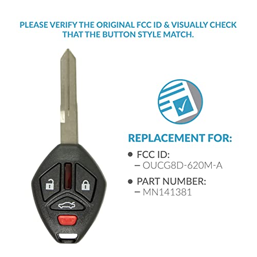 Keyless2Go Replacement for 4 Button Remote Key Combo Mitsubishi OUCG8D-620M-A - Image 4