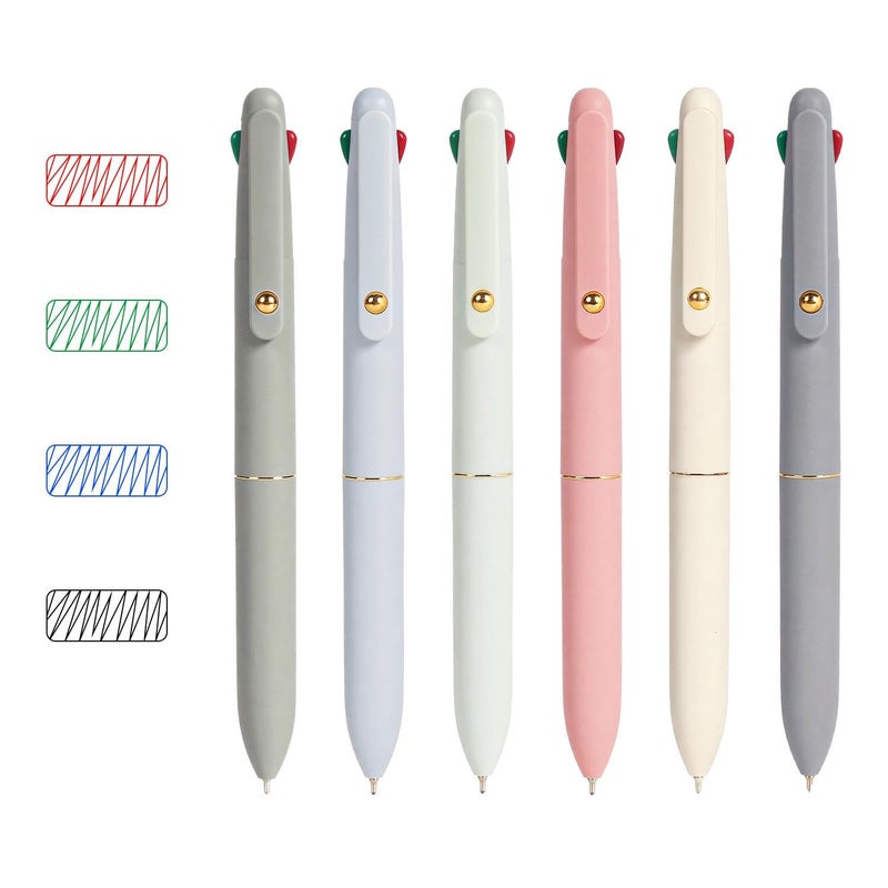 Ddaowanx Multicolor Pens, 4-in-1 Colored Ballpoint Pen 0.5mm Fine Point Smooth Writing,Nurse Accessories for Work,Gifts for Teen Girls,6-Count - Image 2
