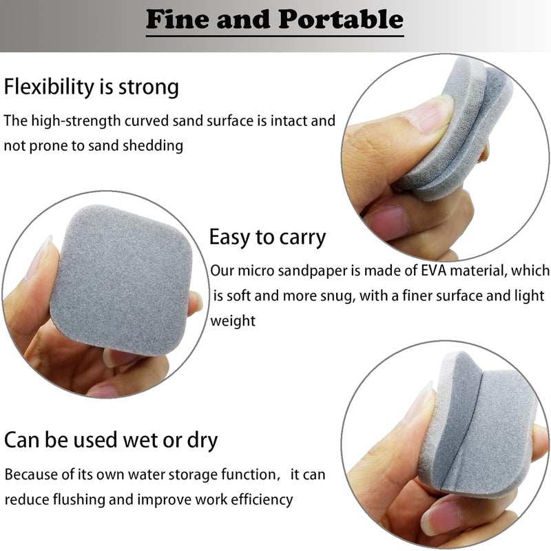 Tonmp 54 PCS 2 x 2 Soft Touch Sanding Pads, Mesh Sanding Polishing Pads Hand Sander Blocking from 320 to 3500 Grits Sander Sponge for Plastic Sanding Acrylic Materials (54 Pack) - Image 4