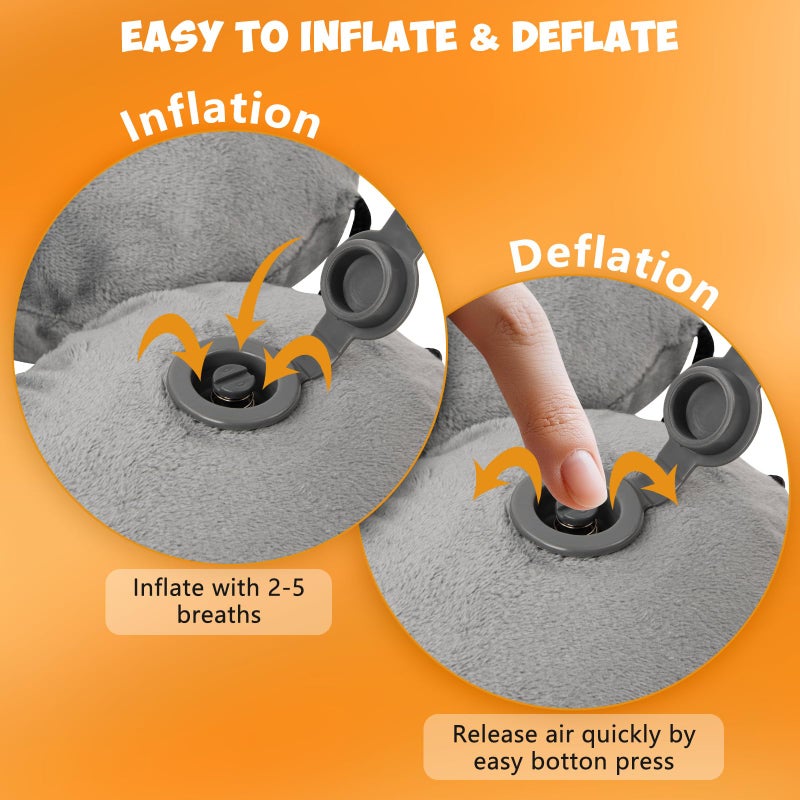 Rewondah Inflatable Neck Pillow â€“ Comfortable Inflatable Travel Neck Pillow for Airplanes, Trains, Cars, Blow up Neck Pillows for Air Travel, Portable & Washable, Perfect for Long Journeys - Image 5