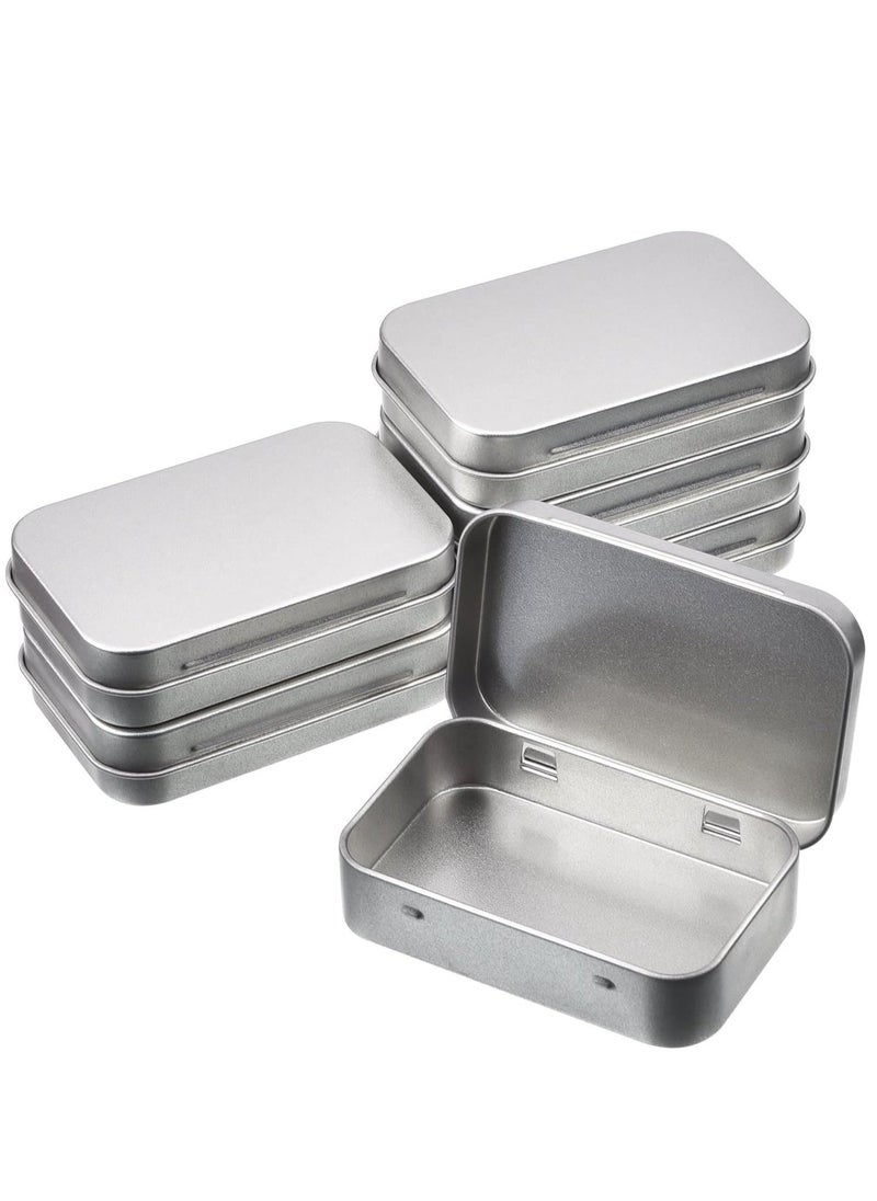 SYOSI - 6 Pack Metal Tins Container Rectangular 3.75 x 2.45 x 0.8 Inch Mini Tin Box Small Storage Kit Containers Portable Hinged Tins Box for Storage Earphone Charging Cables Cards Home Organizer - Image 1