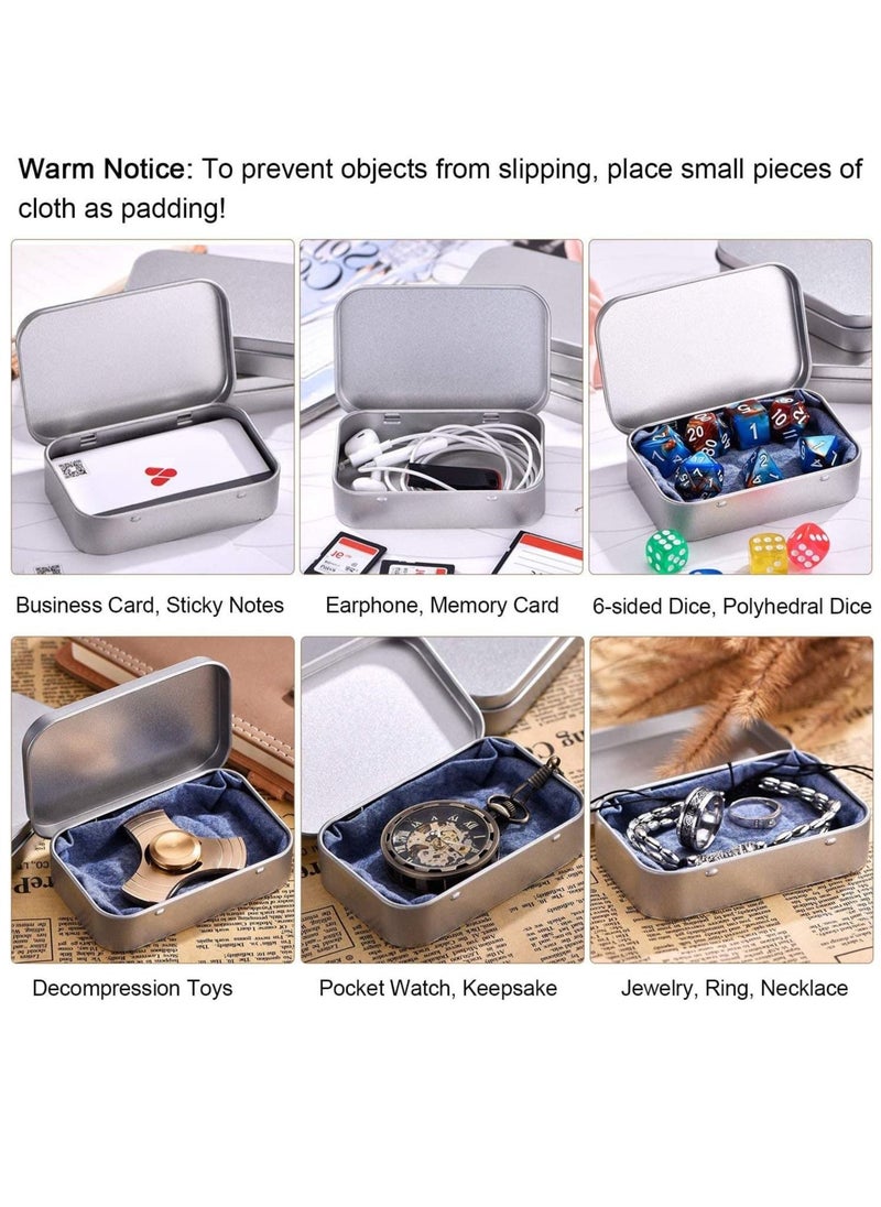 SYOSI - 6 Pack Metal Tins Container Rectangular 3.75 x 2.45 x 0.8 Inch Mini Tin Box Small Storage Kit Containers Portable Hinged Tins Box for Storage Earphone Charging Cables Cards Home Organizer - Image 1