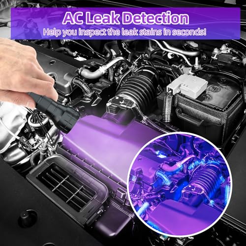COSOOS Air Conditioner Leak Detector Tool, AC Leak Detector Kit, UV Light for AC UV Dye Leak Detection, Oil Dye Leak Detector with Protective Glasses - Image 2